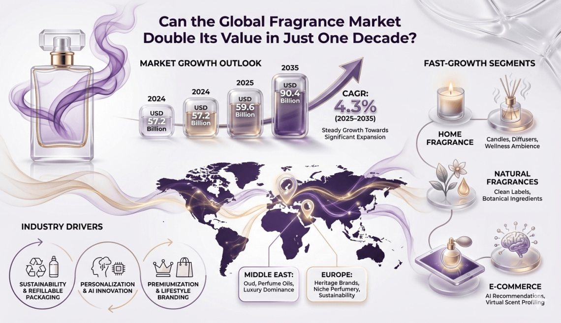 Fragrance Market Projects USD 90.4 Billion Growth by 2035 Amid Trade Disruptions – Press Releases Distribution for Market Research Reports